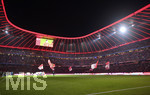 30.11.2019, Fussball 1. Bundesliga 2019/2020, 13.Spieltag, FC Bayern Mnchen - Bayer 04 Leverkusen, in der Allianz-Arena Mnchen. Lichtshow in der Arena beim Einlaufen der Mannschaften, alles ist Dunkel nur die Teams sind beleuchtet 


