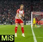 05.03.2024,  Fussball UEFA Championsleague 2023/2024: Achtelfinale,  FC Bayern Mnchen - Lazio Rom, in der Allianz-Arena Mnchen. Torjubel Harry Kane (FC Bayern Mnchen) n


