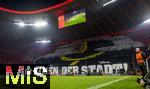 05.03.2024,  Fussball UEFA Championsleague 2023/2024: Achtelfinale,  FC Bayern Mnchen - Lazio Rom, in der Allianz-Arena Mnchen. Fan-Choreografie der Bayernfans (Im Namen der Stadt)


