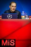 17.04.2024,  Fussball UEFA Championsleague 2023/2024: Viertelfinale,  FC Bayern Mnchen - FC Arsenal London, in der Allianz-Arena Mnchen.  Pressekonferenz nach dem Spiel mit Trainer Thomas Tuchel (FC Bayern Mnchen) 


