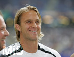 Fussball EM-Qualifikation, Deutschland - Slowakei in Hamburg, 06.06.2007,   Torwart Timo HILDEBRAND (GER) lacht.