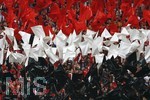 Fussball DFB-Pokal-Finale in Berlin, 26.05.2007,  VfB Stuttgart - 1.FC Nürnberg, Die Nuernberger Fans zeigen Flagge vor dem Spiel,