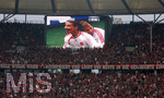 Fussball DFB-Pokal-Finale in Berlin, 26.05.2007,  VfB Stuttgart - 1.FC Nürnberg, Oben auf der Anzeigetafel freut sich Marek MINTAL (li) über den Treffer zum 1:1 mit Javier Horacio PINOLA (re, beide Nürnberg).