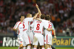 Fussball DFB-Pokal-Finale in Berlin, 26.05.2007,  VfB Stuttgart - 1.FC Nürnberg, Marco ENGELHARDT (2. von links, Nuernberg) jubelt nach seinem Treffer zum 1:2. v.l. Tomas GALASEK, Andreas WOLF, Dominik REINHARDT, Jan POLAK,  und Ivan SAENKO (alle Nuernberg) freuen sich mit dem Torschuetzen.  
