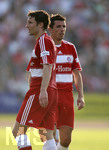 Fussball 1.Bundesliga 2006/07, Freundschaftsspiel, SSV Ulm 1846 - FC Bayern München, Dienstag 22.05.07,  Mark van BOMMEL (li) und Roy MAKAAY (re, beide Bayern München).