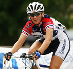 Rad, Radrennen, Damen, Durach,   Lisa BRENNAUER (Rot/Weis/Blaues Trikot, weisser Helm)  Siegerin beim Radrennen der Elite Frauen / Juniorinnen  09.06.07 in Durach.