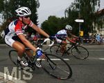 Rad, Radrennen, Damen, Durach,   Lisa BRENNAUER (Rot/Weis/Blaues Trikot, weisser Helm)  Siegerin beim Radrennen der Elite Frauen / Juniorinnen  09.06.07 in Durach.