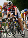 Rad, Radrennen, Damen, Durach,   Lisa BRENNAUER (Rot/Weis/Blaues Trikot, weisser Helm)  Siegerin beim Radrennen der Elite Frauen / Juniorinnen  09.06.07 in Durach.