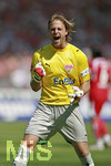 Fussball 1.Bundesliga 2006/07:  34. Spieltag,  VfB Stuttgart - FC Energie Cottbus  19.05.2007,  Torwart Timo HILDEBRAND (Stuttgart) jubelt.