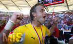 Fussball 1.Bundesliga 2006/07:  34. Spieltag,  VfB Stuttgart - FC Energie Cottbus  19.05.2007,   Deutscher Meister: Torwart Timo HILDEBRAND (Stuttgart) schreit seine Freude heraus.