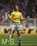 Fussball 1.Bundesliga 2006/07:  34. Spieltag,  VfB Stuttgart - FC Energie Cottbus  19.05.2007,  Torwart Timo HILDEBRAND (Stuttgart) freut sich riesig.