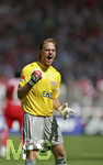 Fussball 1.Bundesliga 2006/07:  34. Spieltag,  VfB Stuttgart - FC Energie Cottbus  19.05.2007,  Torwart Timo HILDEBRAND (Stuttgart) freut sich riesig.