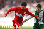 1. Bundesliga Herren, 25.Spieltag im Gottlieb-Daimler-Stadion, VfB Stuttgart - VFL Wolfsburg, Mario GOMEZ (li, Stuttgart) im Zweikampfduell.
