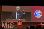 15.11.2019, Fussball 1. Bundesliga 2019/2020,  FC Bayern Mnchen, Jahreshauptversammlung 2019 in der Olympiahalle Mnchen,  Prsident Uli Hoeness (FC Bayern) bei seiner letzten Rede vor den Mitgliedern. 

 
