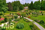 14.07.2019, Sommer in Bad Wrishofen im Unterallgu. Kurpark.  Die Rosenbeete stehen in voller Blte. Mehr als 6.000 Rosenstcke betren die Sinne im Sommer.