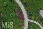 14.07.2019, Sommer in Bad Wrishofen im Unterallgu. Kurpark.  Die Rosenbeete stehen in voller Blte. Mehr als 6.000 Rosenstcke betren die Sinne im Sommer.
