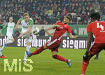 17.12.2019, Fussball 1. Bundesliga 2019/2020, 16.Spieltag, FC Augsburg - Fortuna Dsseldorf, in der WWK-Arena Augsburg,  v.li: Fredrik Jensen (FC Augsburg) gegen Matthias Zimmermann (Dsseldorf).


