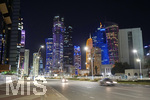 06.01.2020, Stadtrundgang Doha, Katar. Skyline des modernen Doha. Stadtteil West Bay.