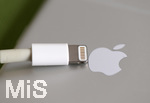14.02.2020, Apple iPhone Ladekabel, Lightning-Stecker. 