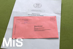 23.03.2020,  Gemeinderatswahl, Brgermeister, Kreistags und Landratswahlen in Bayern 2020, Wahlbezirk Bad Wrishofen in Bayern. Es ist eine Stichwahl ntig, hier whlt ein Brger per Briefwahl.