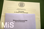 23.03.2020,  Gemeinderatswahl, Brgermeister, Kreistags und Landratswahlen in Bayern 2020, Wahlbezirk Bad Wrishofen in Bayern. Es ist eine Stichwahl ntig, hier whlt ein Brger per Briefwahl.