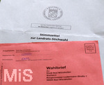 23.03.2020,  Gemeinderatswahl, Brgermeister, Kreistags und Landratswahlen in Bayern 2020, Wahlbezirk Bad Wrishofen in Bayern. Es ist eine Stichwahl ntig, hier whlt ein Brger per Briefwahl.