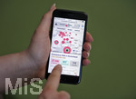 23.02.2020, Coronavirus-Flle auf einer interaktiven Deutschland-Karte auf einem Smartphone. Heute (23.03.2020) sind 27546 Infizierte personen, 422 geheilt, 115 gestorben.
