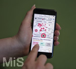 23.02.2020, Coronavirus-Flle auf einer interaktiven Deutschland-Karte auf einem Smartphone. Heute (23.03.2020) sind 27546 Infizierte personen, 422 geheilt, 115 gestorben.