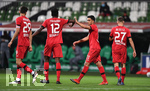 Jubel 1:3: v.l. Kai Havertz (Leverkusen), Edmond Tapsoba (Leverkusen), Nadiem Amiri (Leverkusen), Florian Wirtz (Leverkusen).

Sport: Fussball: 1. Bundesliga: Saison 19/20: 26. Spieltag: SV Werder Bremen - Bayer 04 Leverkusen, 18.05.2020

Foto: Marvin Ibo Gngr/GES/POOL

