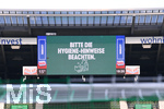 Aufforderung zur Hygiene auf der Anzeigentafel.

Sport: Fussball: 1. Bundesliga: Saison 19/20: 26. Spieltag: SV Werder Bremen - Bayer 04 Leverkusen, 18.05.2020

Foto: Marvin Ibo Gngr/GES/POOL

