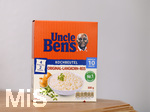 20.06.2020, Uncle Bens Reis, Packung mit Kochbeutel, Langkornreis.