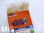 20.06.2020, Uncle Bens Reis, Packung mit Kochbeutel, Langkornreis. 