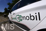 06.08.2020,  E-Auto an der Strae am Rathaus Kaufering in Bayern.