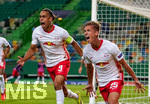 13.08.2020, Viertelfinale, Championsleague Finalturnier 2019/2020, Lissabon, RB LEIPZIG - ATLETICO MADRID im Estadio Jos Alvalade. Torjubel: Dani Olmo (RBL), Yussuf Poulsen (re, RBL)

Photographer: Peter Schatz / Pool /Via MiS

 - UEFA REGULATIONS PROHIBIT ANY USE OF PHOTOGRAPHS as IMAGE SEQUENCES and/or QUASI-VIDEO - 
National and international News-Agencies OUT
Editorial Use ONLY
