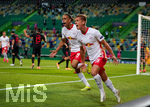 13.08.2020, Viertelfinale, Championsleague Finalturnier 2019/2020, Lissabon, RB LEIPZIG - ATLETICO MADRID im Estadio Jos Alvalade. Torjubel: Dani Olmo (RBL), Yussuf Poulsen (re, RBL)

Photographer: Peter Schatz / Pool /Via MiS

 - UEFA REGULATIONS PROHIBIT ANY USE OF PHOTOGRAPHS as IMAGE SEQUENCES and/or QUASI-VIDEO - 
National and international News-Agencies OUT
Editorial Use ONLY