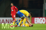 11.09.2020, Fussball DFB Pokal 2020/2021, 1. Runde, Eintracht Braunschweig - Hertha BSC Berlin, im Eintracht-Stadion Braunschweig. Schlussjubel (L-R) Marcel Br (Eintracht Braunschweig) und Martin Kobylanski (Eintracht Braunschweig)


