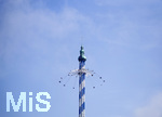 11.09.2020, Neue Attraktion im Freizeitpark Allgu-Skylinepark Rammingen bei Bad Wrishofen. Das mit 150 m hchste Flugkarussell der Welt, der Allguflieger.