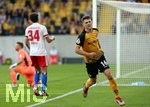 14.09.2020, Fussball DFB Pokal 2020/2021, 1. Runde, SG Dynamo Dresden - Hamburger SV, im Rudolf-Harbig-Stadion Dresden. Jubel Torschtze Robin Becker (Dynamo Dresden) zum Tor zum 2:0


