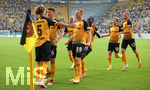 14.09.2020, Fussball DFB Pokal 2020/2021, 1. Runde, SG Dynamo Dresden - Hamburger SV, im Rudolf-Harbig-Stadion Dresden. Jubel Dynamo Dresden zum Tor zum 1:0


