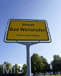 16.09.2020, Bad Wrishofen (Unterallgu), Ortsschild Stadt Bad Wrishofen