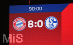 18.09.2020, Fussball 1. Bundesliga 2020/2021, 01. Spieltag, FC Bayern Mnchen - FC Schalke 04, in der Allianz-Arena Mnchen. die Anzeigentafel mit dem Endstand 8:0


