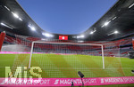 18.09.2020, Fussball 1. Bundesliga 2020/2021, 01. Spieltag, FC Bayern Mnchen - FC Schalke 04, in der Allianz-Arena Mnchen.    Das Tor und das Spielfeld ist noch leer vor dem Spiel. 


