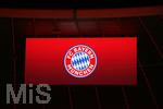 18.09.2020, Fussball 1. Bundesliga 2020/2021, 01. Spieltag, FC Bayern Mnchen - FC Schalke 04, in der Allianz-Arena Mnchen.    Anzeigetafel mit dem Logo des FC Bayern.  


