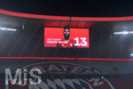 15.10.2020, Fussball DFB-Pokal 2020/2021, 1.Runde, 1.FC Dren - FC Bayern Mnchen, in der Allianz-Arena Mnchen. Eric Maxim Choupo-Moting (FC Bayern Mnchen)auf der Anzeigetafel als Torschtze,


