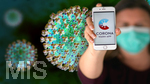 17.10.2020, SYMBOLBILD, Die offizielle Warn-App im Kampf gegen das Coronavirus (Corona-Warn-App) auf einem Smartphone installiert. Das Programm zur digitalen Kontaknachverfolgung fr den Infektionsschutz vom Robert Koch Institut (RKI) hier auf einem iphone installiert, bermittelt Aktivittsdaten zur schnelleren Eindmmung der Pandemie.  