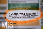 17.10.2020,  Zeitungsanzeige Immobilien in der Augsburger Allgemeine,  2 Zimmer Kche Bad Wohnung gesucht