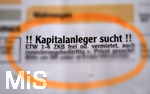 17.10.2020,  Zeitungsanzeige Immobilien in der Augsburger Allgemeine,  2 Kapitalanleger sucht Wohnungen