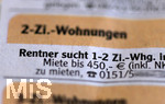 17.10.2020,  Zeitungsanzeige Immobilien in der Augsburger Allgemeine,  Rentner sucht 2-Zimmer-Wohnung