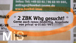 17.10.2020,  Zeitungsanzeige Immobilien in der Augsburger Allgemeine,  2 Zimmer Kche Bad Wohnung gesucht
