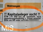 17.10.2020,  Zeitungsanzeige Immobilien in der Augsburger Allgemeine,  2 Kapitalanleger sucht Wohnungen